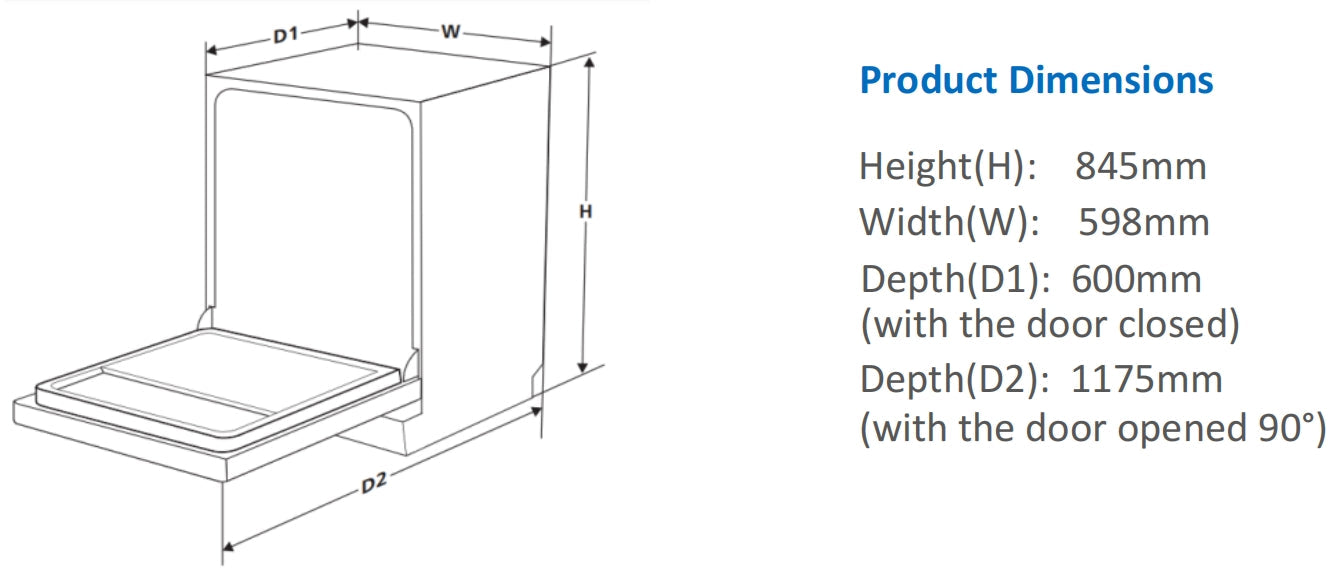 Carysil Stainless Steel Freestanding Dishwasher 14 Place Sett