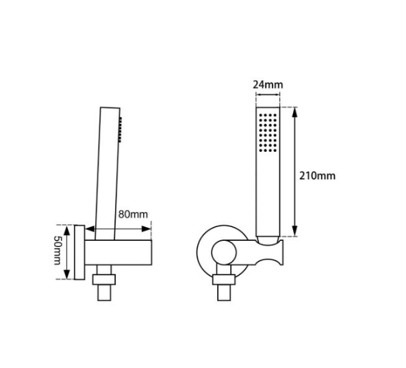 Light Brushed Brass Shower Rail with Handheld Shower