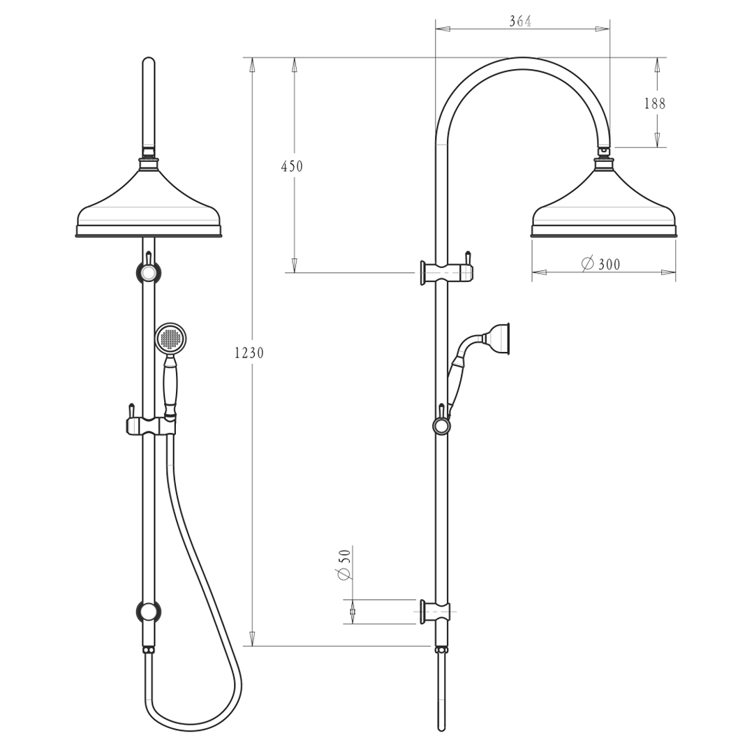 Mica Heritage Dual Shower