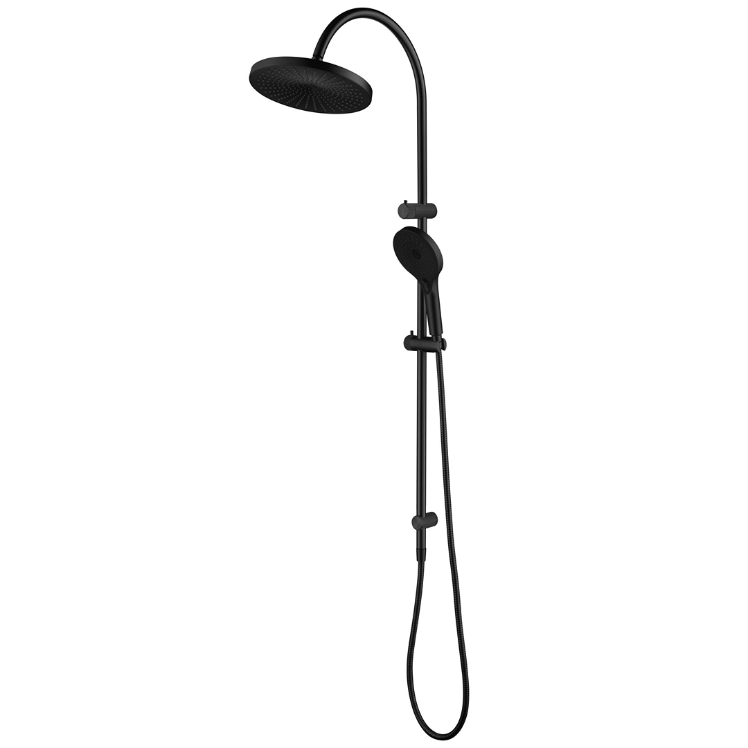 Mica Fluted Gooseneck Dual Shower