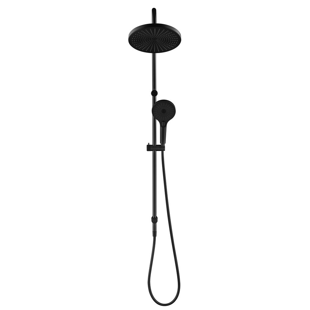 Mica Fluted Gooseneck Dual Shower