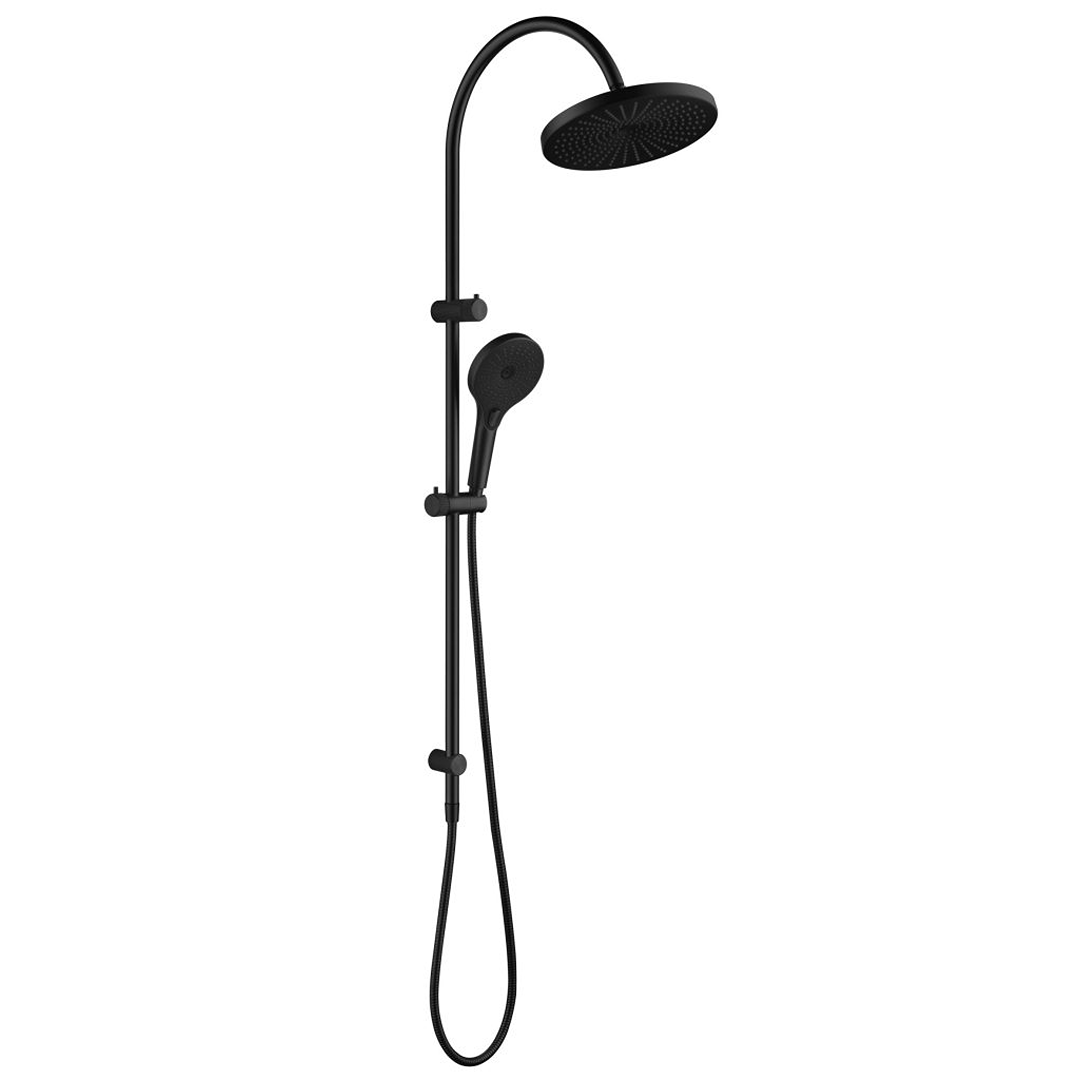 Mica Fluted Gooseneck Dual Shower