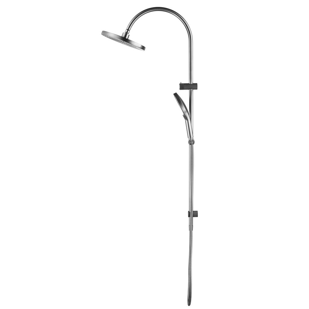 Mica Fluted Gooseneck Dual Shower