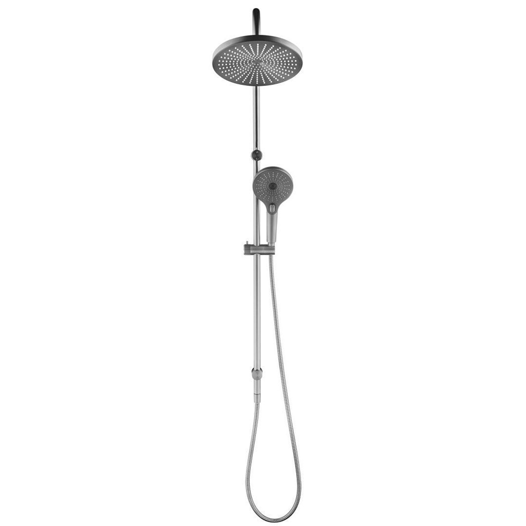 Mica Fluted Gooseneck Dual Shower