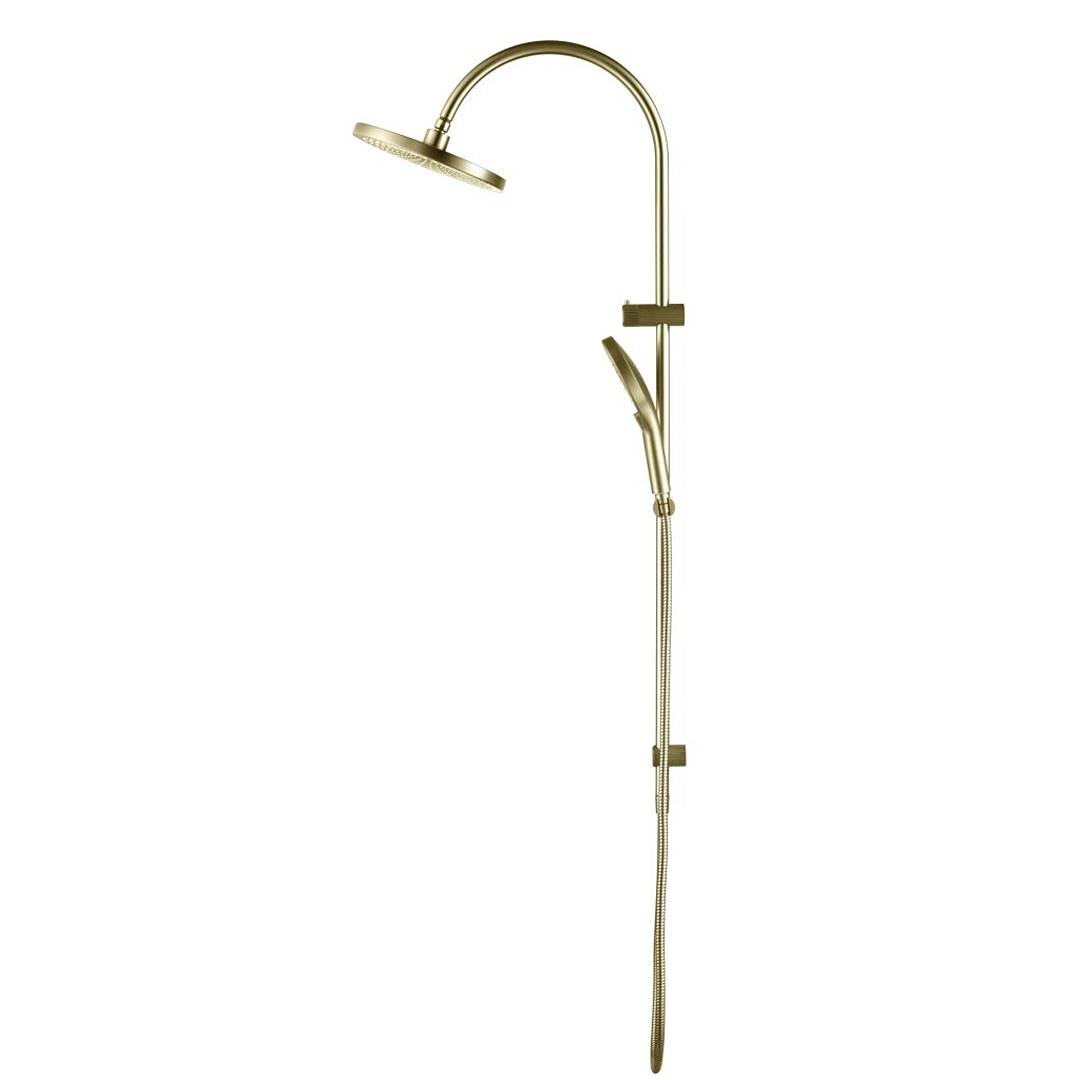 Mica Fluted Gooseneck Dual Shower