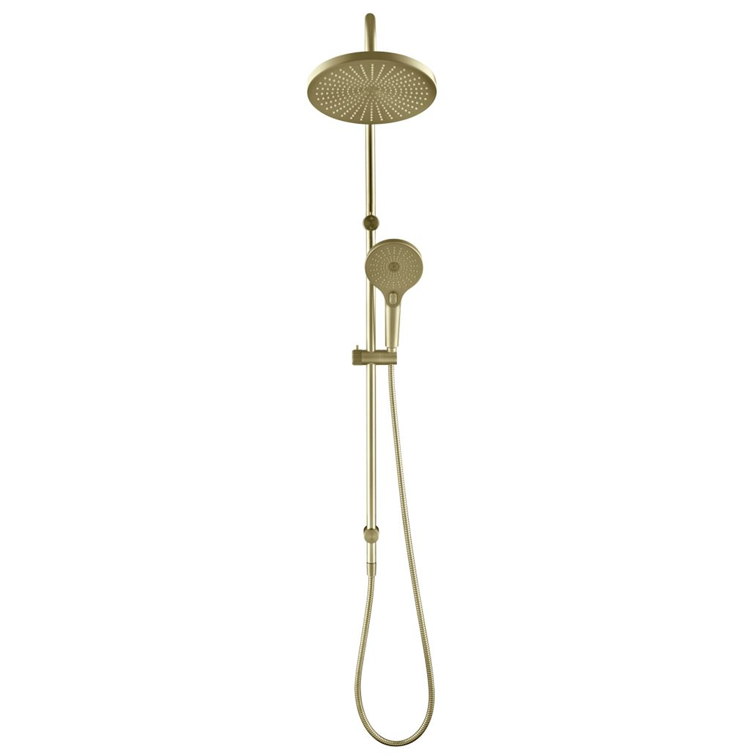 Mica Fluted Gooseneck Dual Shower