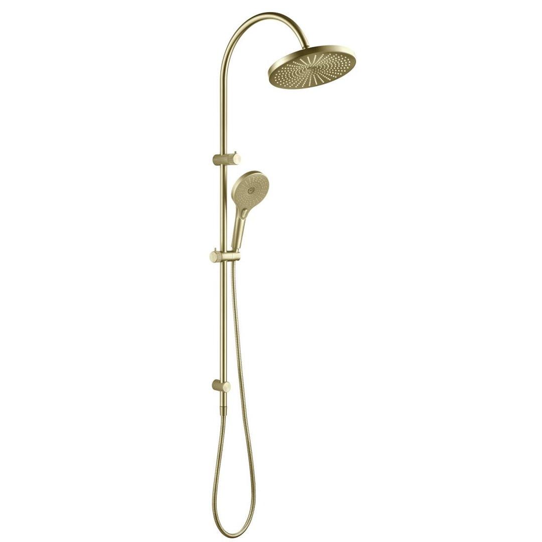 Mica Fluted Gooseneck Dual Shower