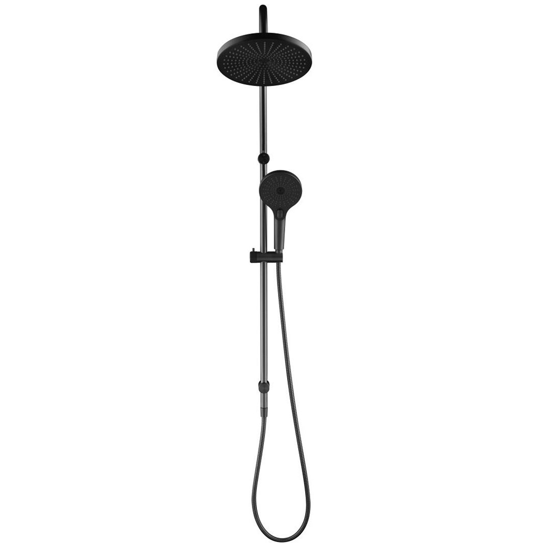 Mica Fluted Gooseneck Dual Shower