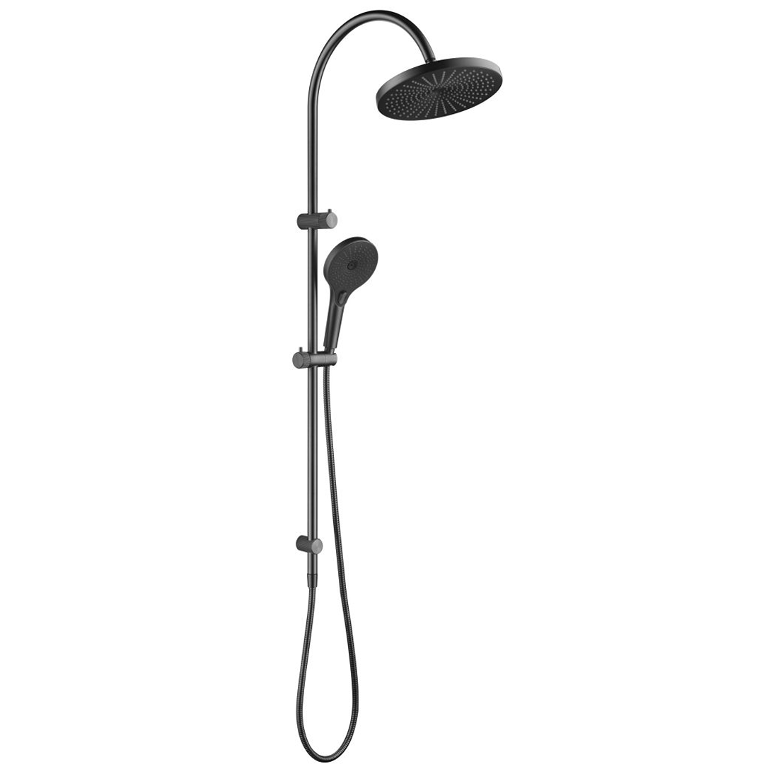 Mica Fluted Gooseneck Dual Shower