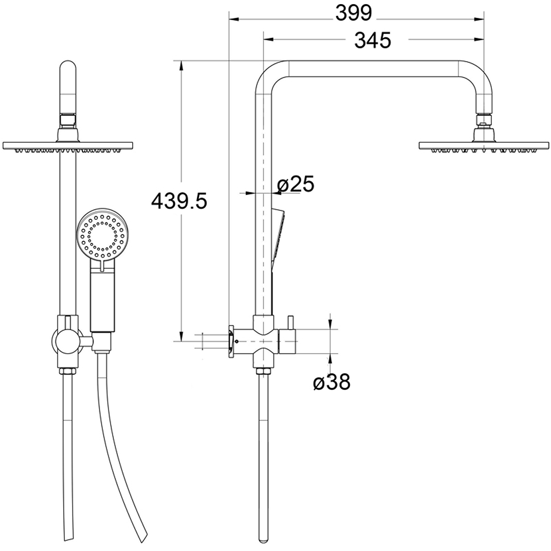 Mica Half-Rail Shower