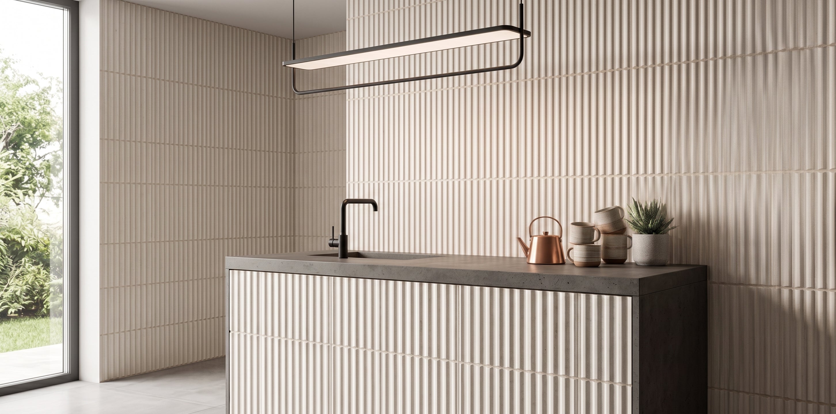 BEC908	Luma Stripes White 300 x 600 Matt