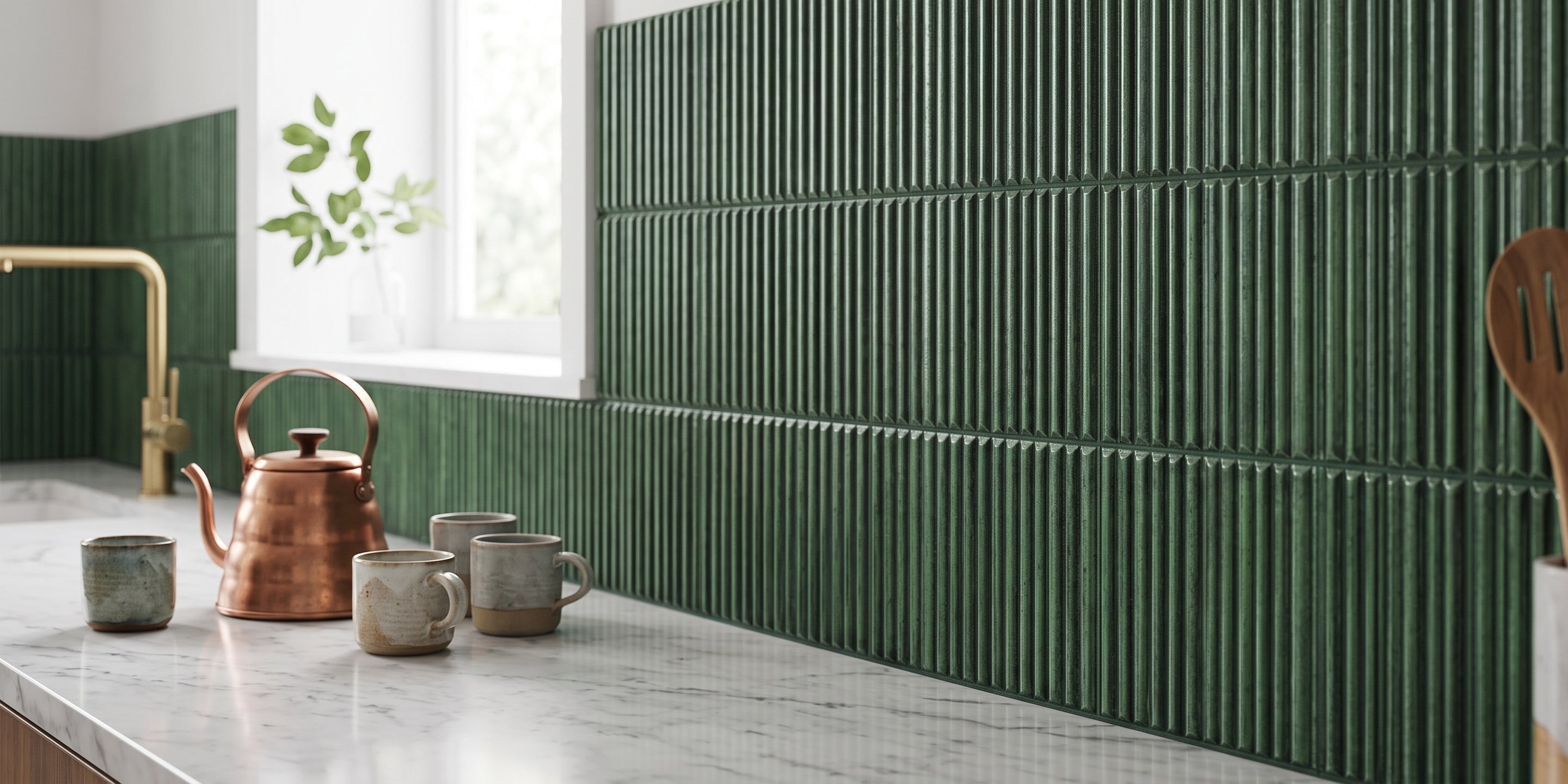 BEC902 Luma Stripes Green 300 x 600 Gloss