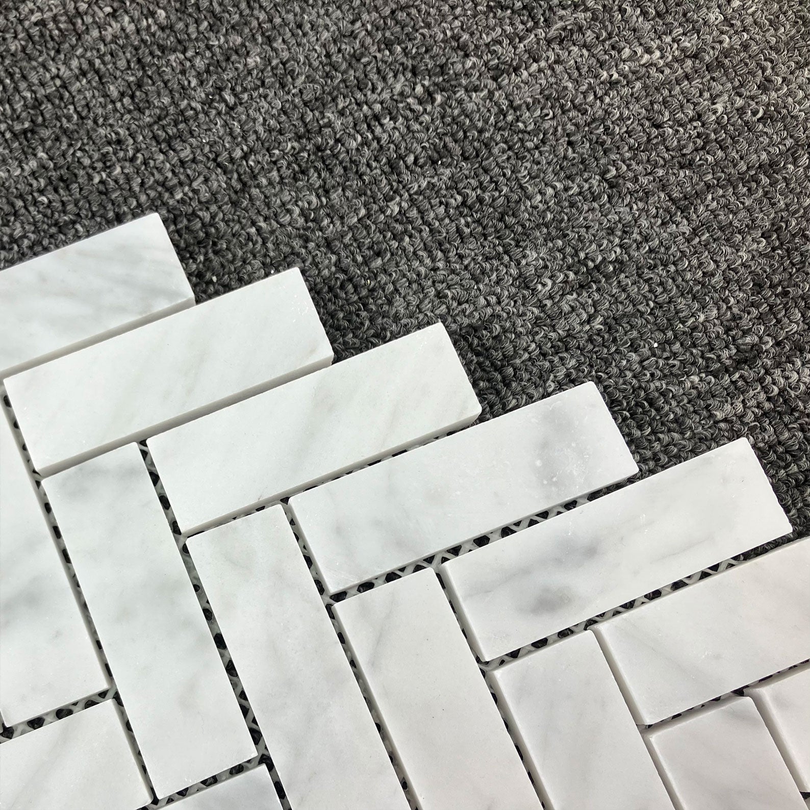 BH351 CARRARA HERRINGBONE HONED 318 x 218