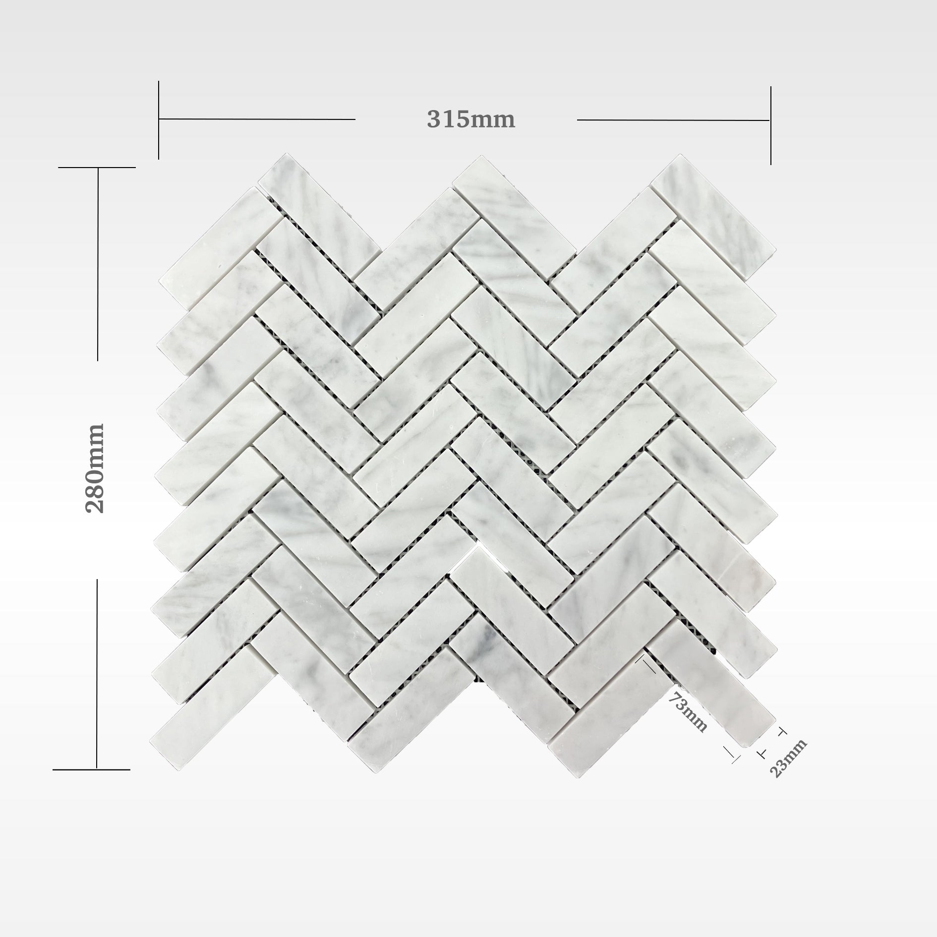 BH351 CARRARA HERRINGBONE HONED 318 x 218