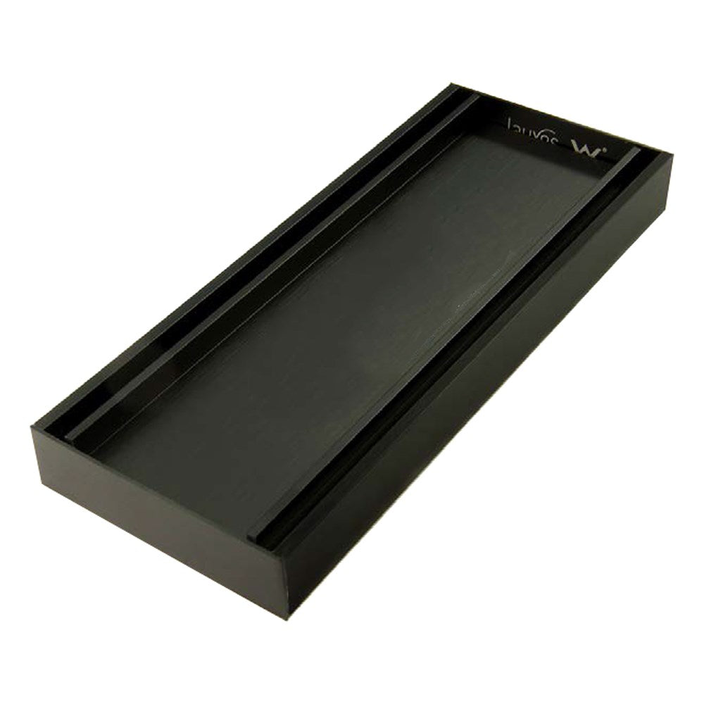 Lauxes 'Celleni' Aluminium Midnight Slimline Tile Insert Grate Black 100*100*26mm(Maximum Length 5600mm,40mm Waste)