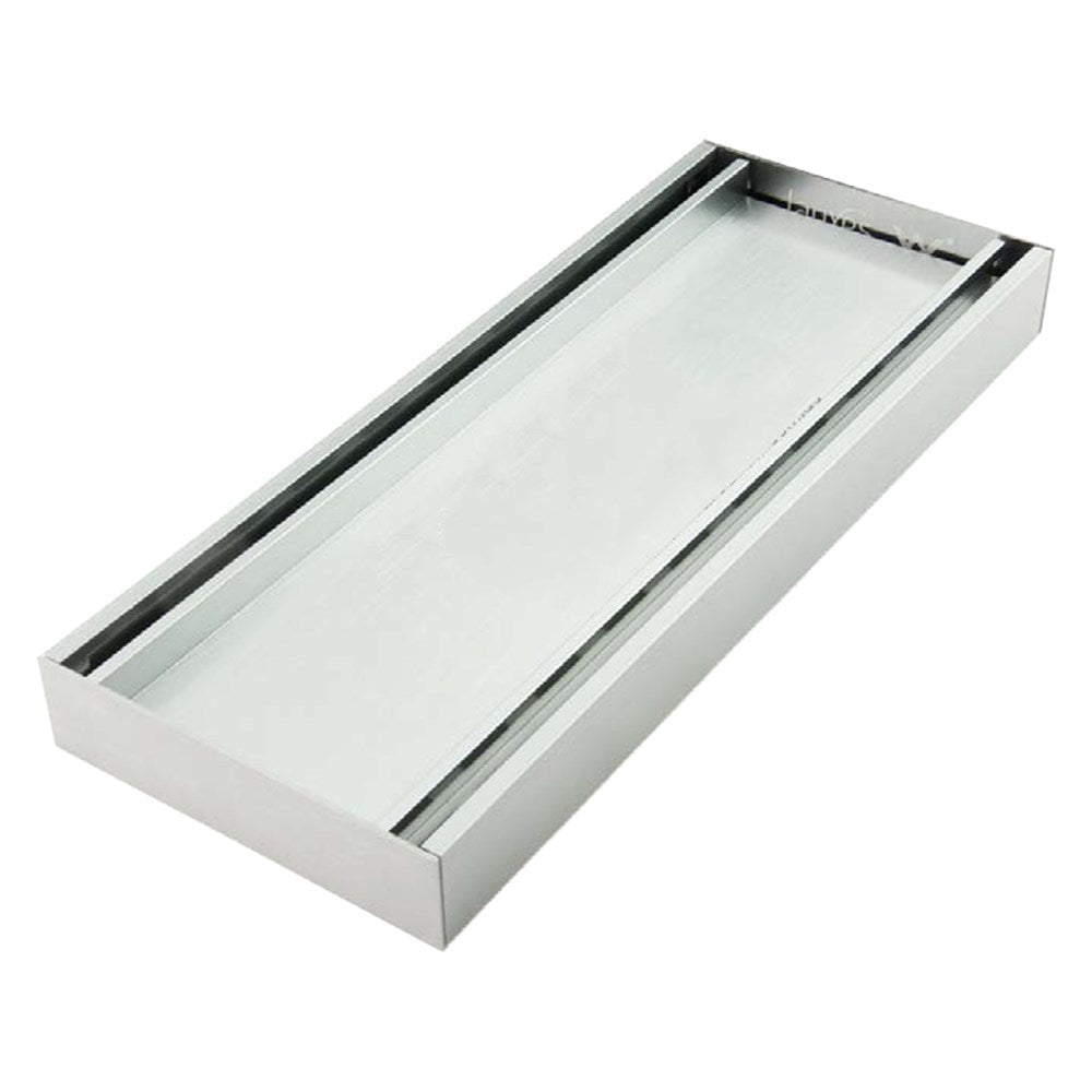 Lauxes 'Celleni' Aluminium Slimline Tile Insert Grate Silver 100*100*26mm(Maximum Length 5600mm,40mm Waste)