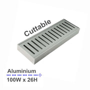 Lauxes 'Celleni' Aluminium Floor Grate Silver 100*100*26mm
