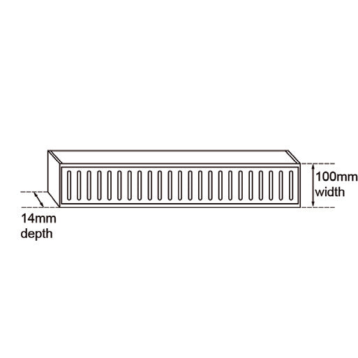 Muses Aluminium Brushed Black Ezy Flow Floor Grate 300 X 100  14 mm