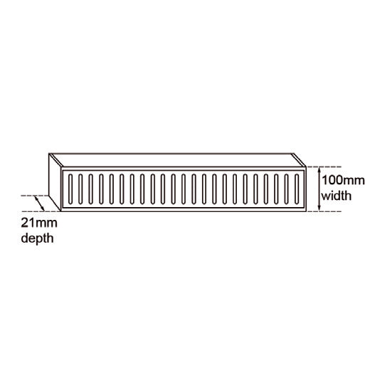 Muses Aluminium Brushed Black Ezy Flow Floor Grate 300 * 100 * 21 mm