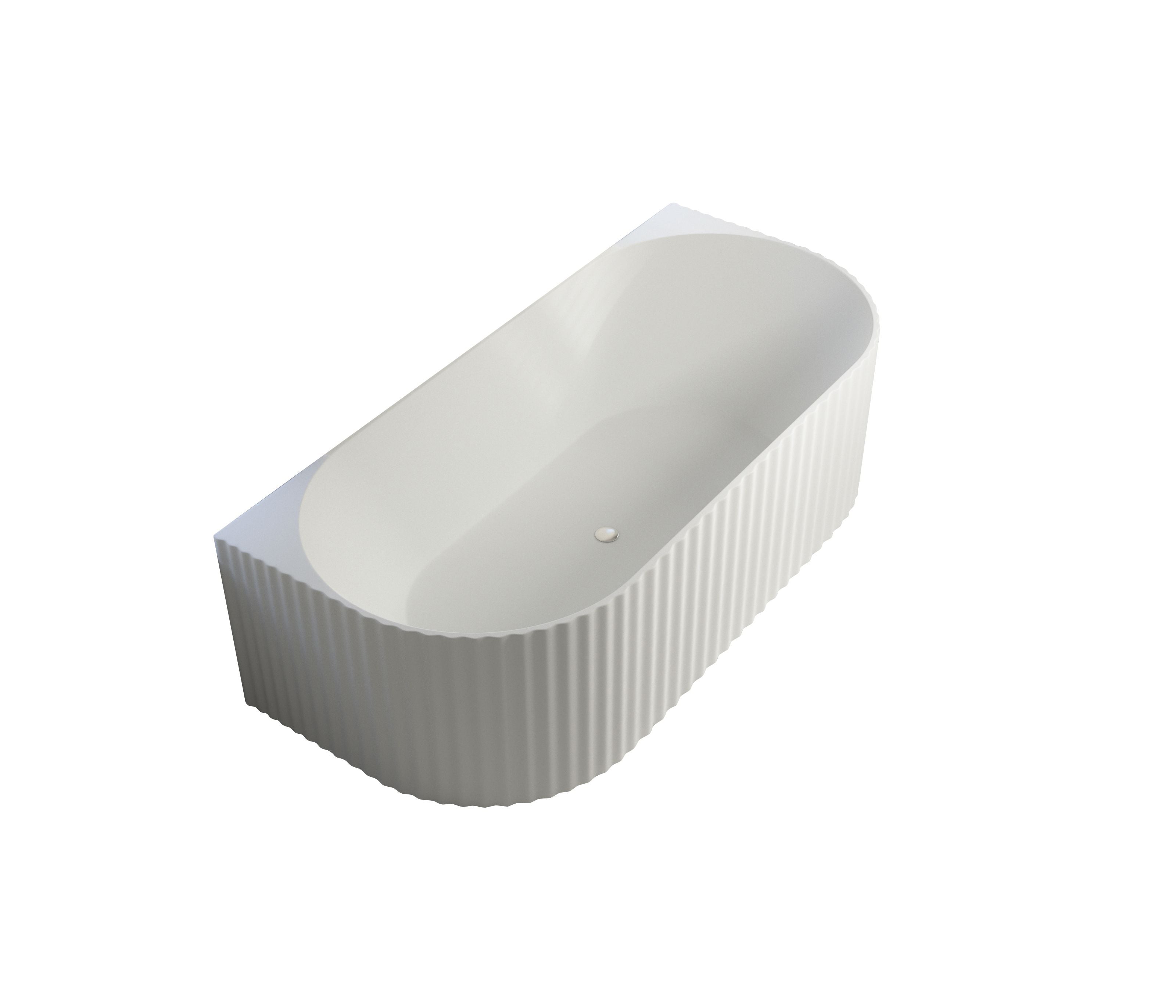 1700x800x600mm Jade Fluted Back to wall