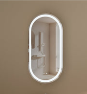 CARYSIL Noble 450x900mm WALNUT Oval LED Shaving Cabinet