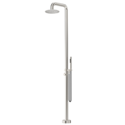 Mica Soft Square Freestanding Outdoor Shower- Brushed Nickel