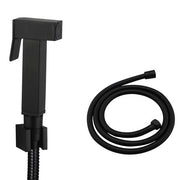 Square Brass Black Toilet Bidet Spray Kit (Stainless Steel Hose)
