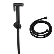 Round Black Toilet Bidet(SS Hose & ABS Holder)