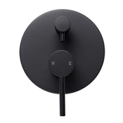 Round Matte Black Shower Bath Mixer Diverter