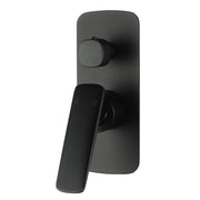 Square Black Wall Mixer With Diverter