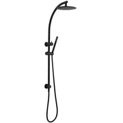 8 inch 200mm Right Angle Round Matte Black Twin Shower Station Top Inlet with 3 Functions Handheld