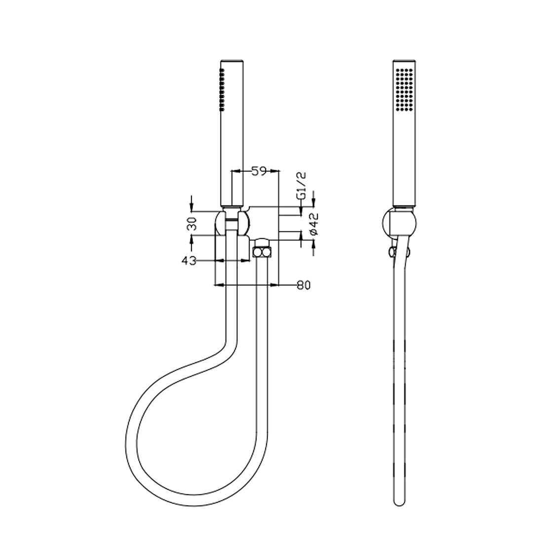 Mica Hand Shower On Wall Bracket