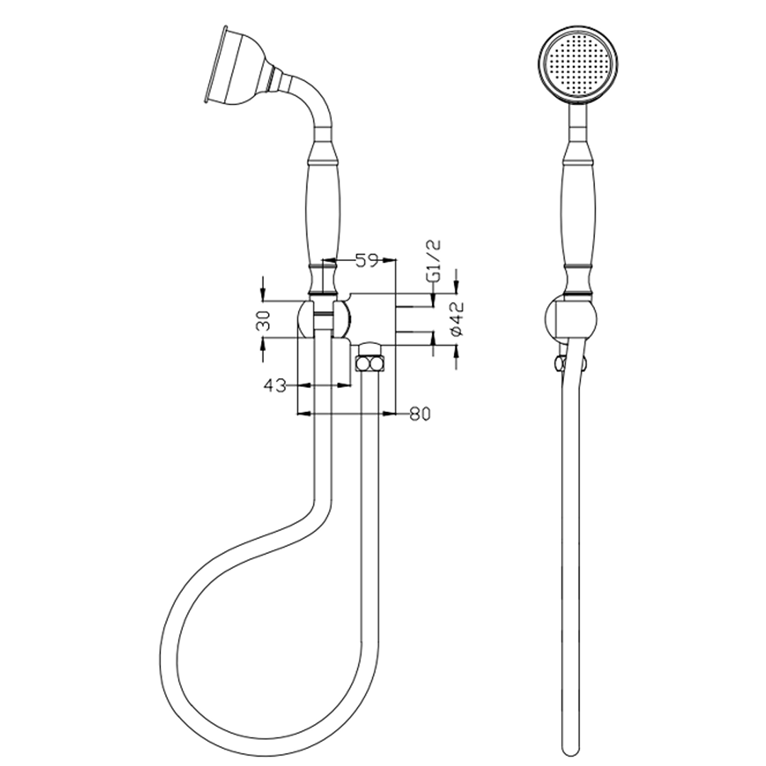 Mica Heritage Hand Shower on Bracket