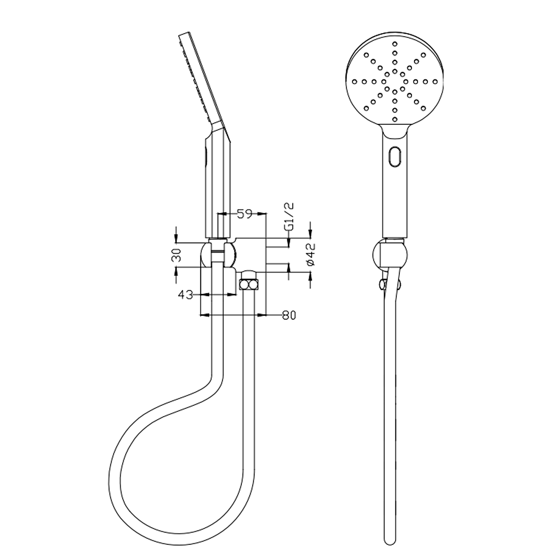 Mica Air Hand Shower On Wall Bracket