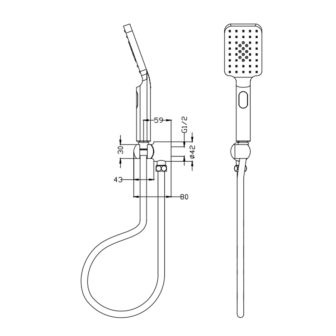 Cresta Hand Shower On Wall Bracket