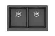864x540x229mm Black Granite Butler Sink Double Bowls Farmhouse Kitchen Sink Apron Front