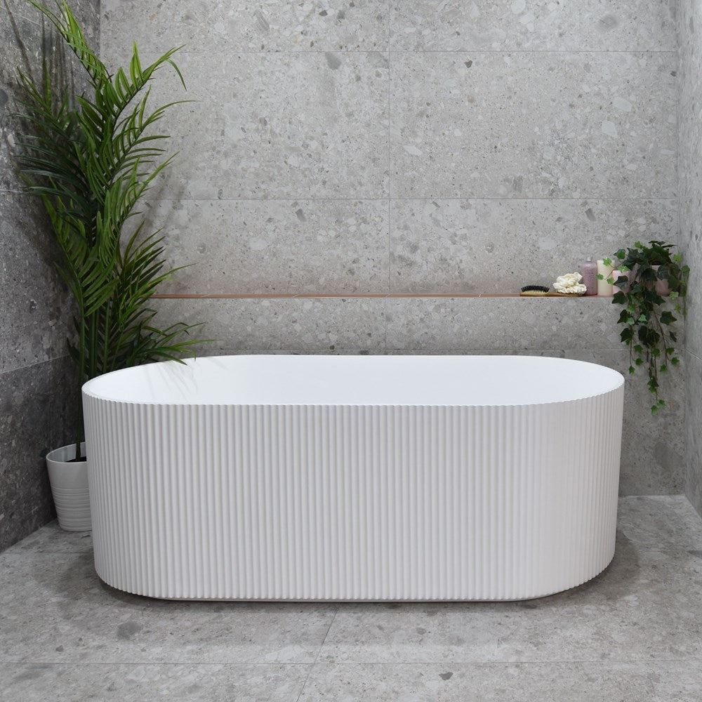 Brighton Groove 1500mm Fluted Oval Freestanding Bath
