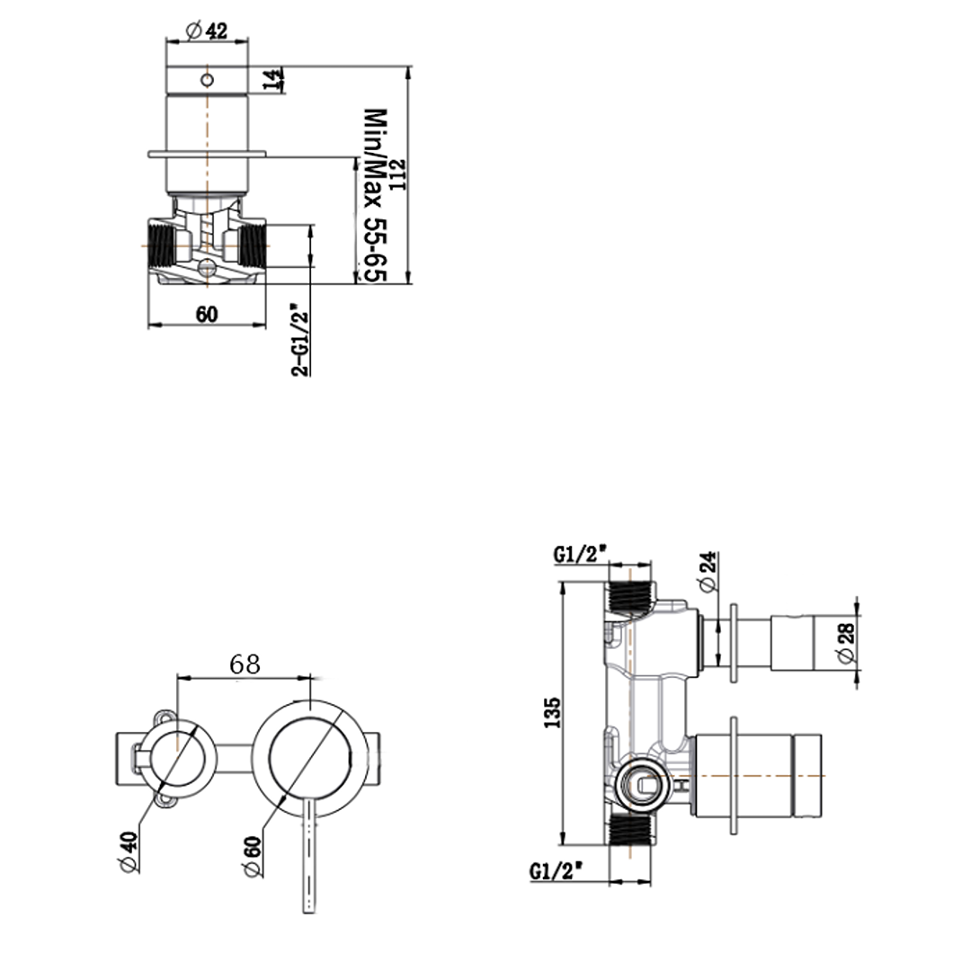 Mica Shower Mixer Diverter