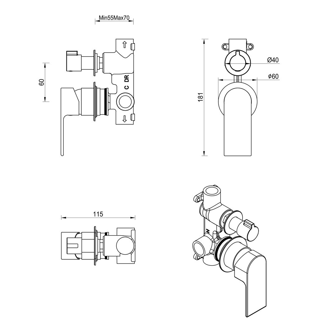 Eleniko Mixer Diverter