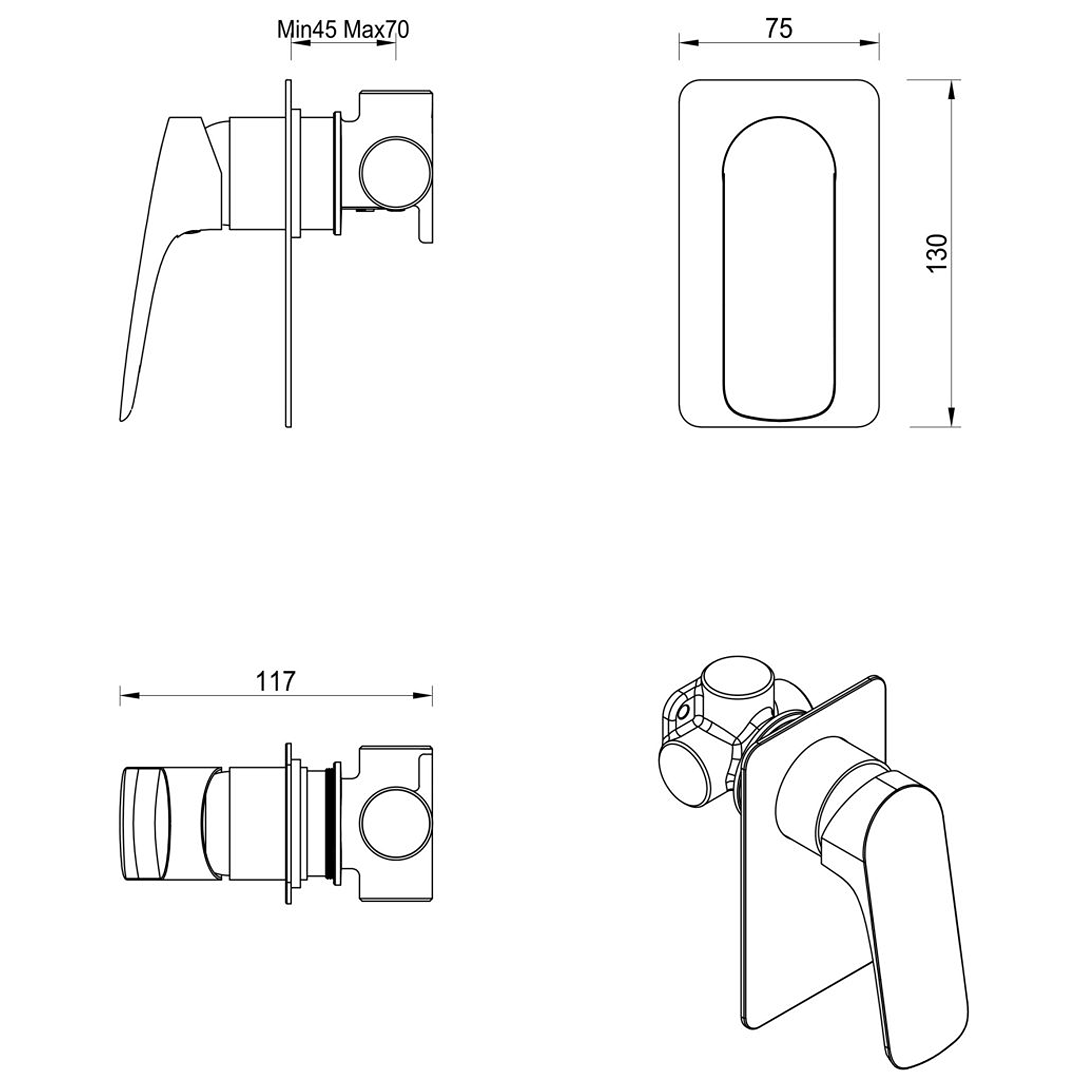 Kaza Shower Mixer