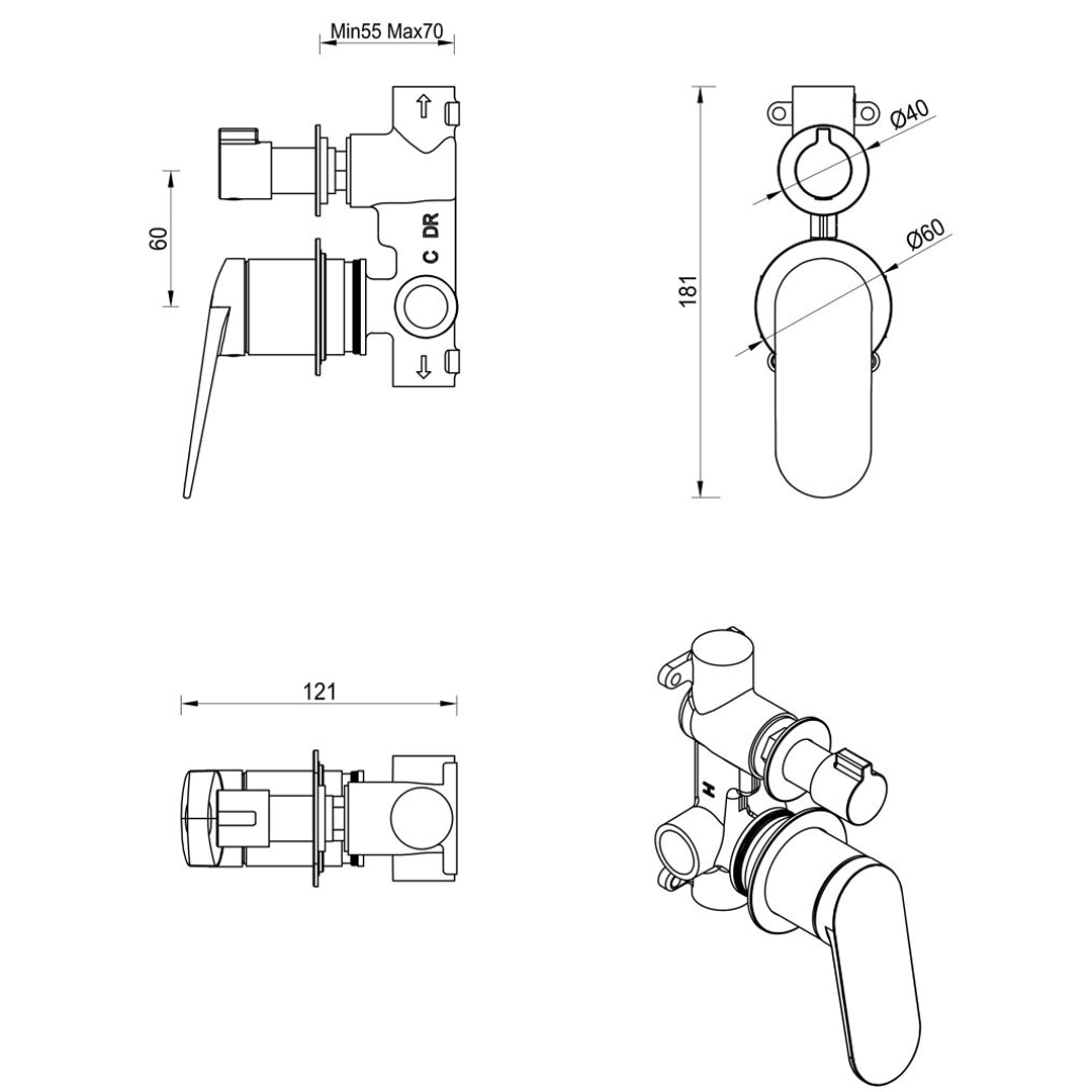 Lantra Mixer Diverter