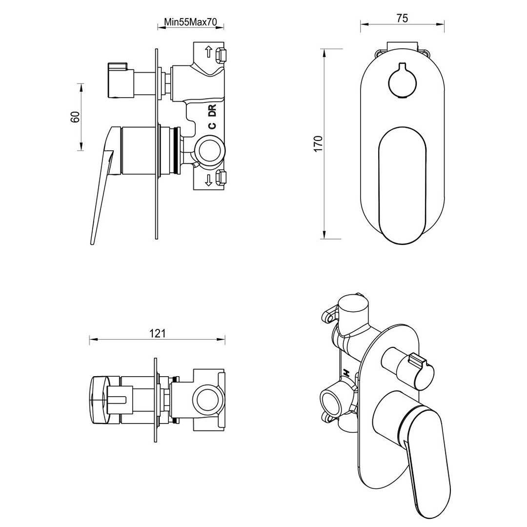 Lantra Mixer Diverter
