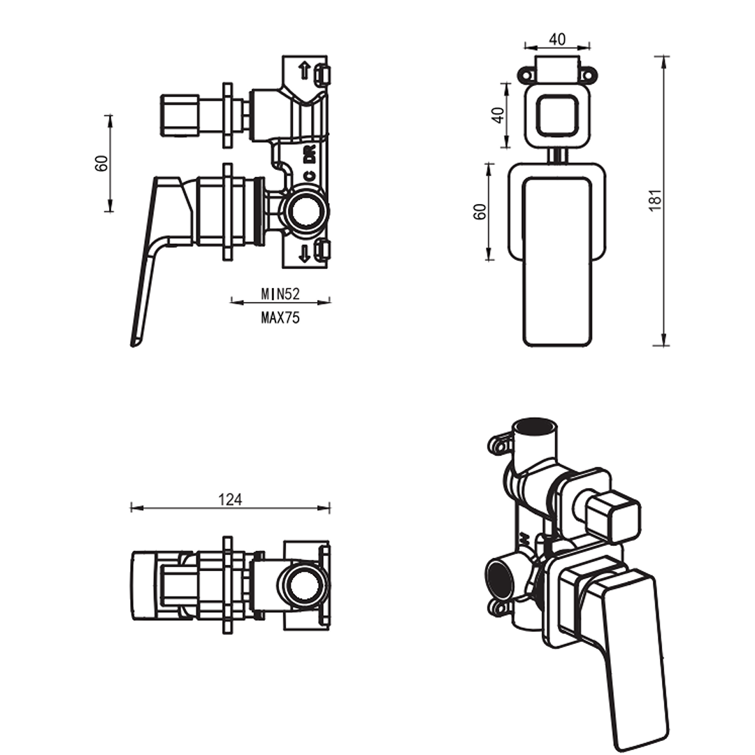 Tiago Mixer Diverter
