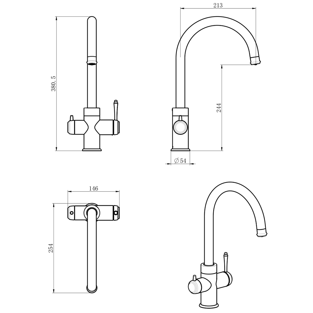 Mica Heritage Filter Sink Mixer