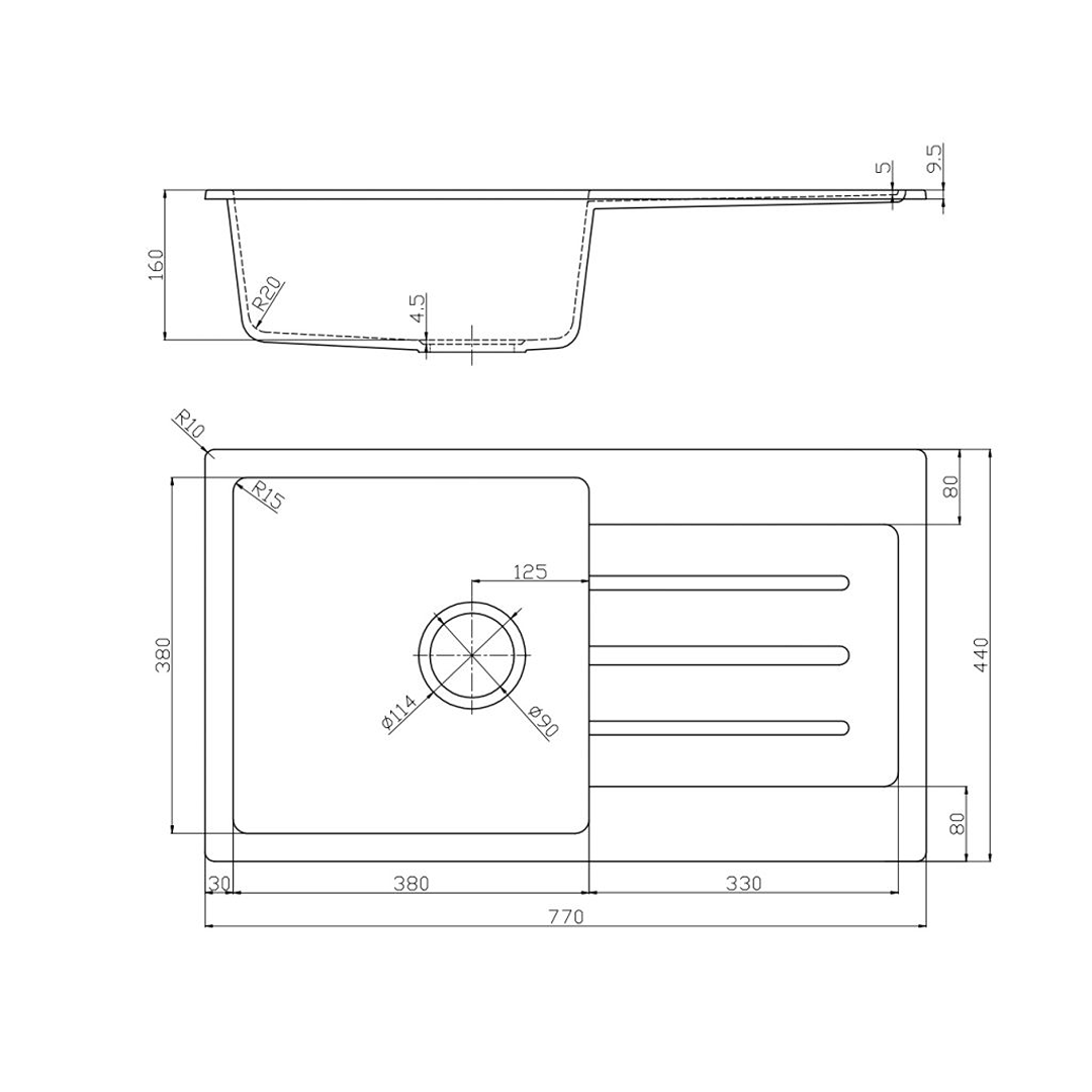 Fomos Sink 770 x 440mm