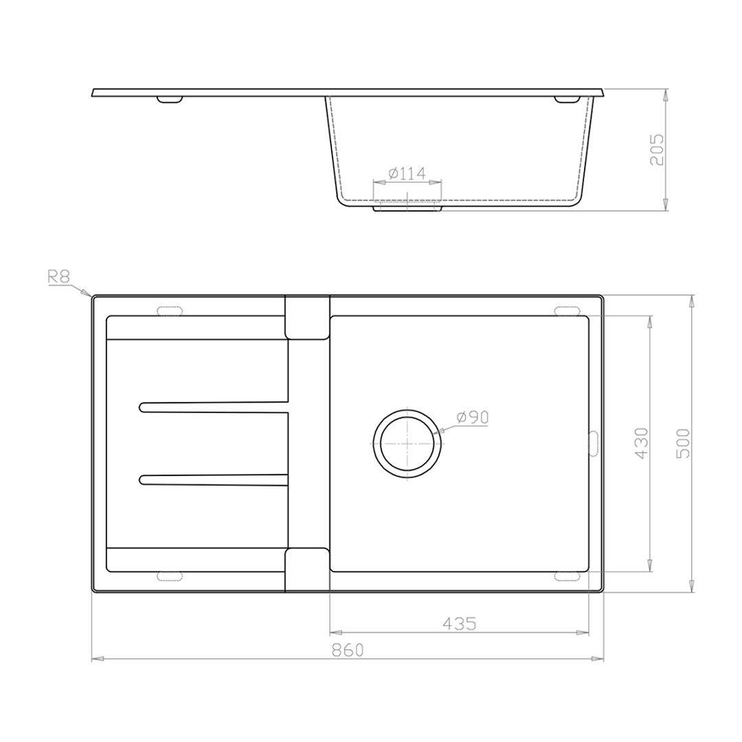 Fomos Sink 860 x 500mm