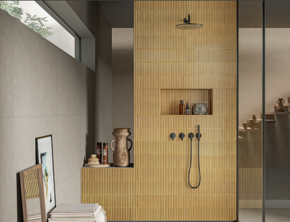 BEC903	Luma Stripes Mustard 300 x 600 Gloss
