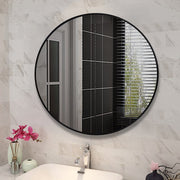700*40mm Round Black Mirror