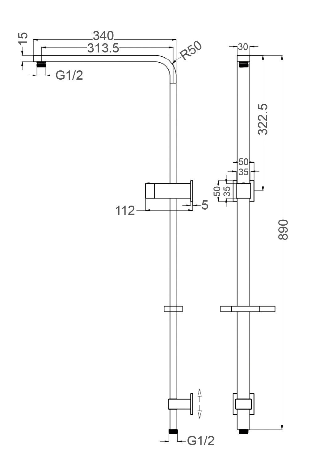 TE113 Multifunction Shower Rail