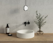 TE413 - Above Counter Basin **Matte White Finish**